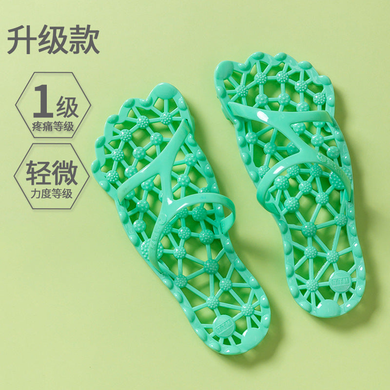Foot Acupressure Massage Slippers for Women, Summer Bathroom Hollow Breathable Non-Slip Massage Slippers for Men, Outdoor Summer Health Shoes