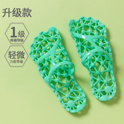 Foot Acupressure Massage Slippers for Women, Summer Bathroom Hollow Breathable Non-Slip Massage Slippers for Men, Outdoor Summer Health Shoes