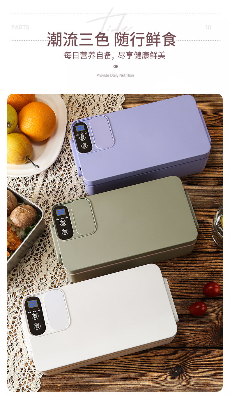 Cross-border Explosions Heating Insulation Lunch Box Rechargeable Office Student Bento Box Wireless Water-free Electric Heating Lunch Box