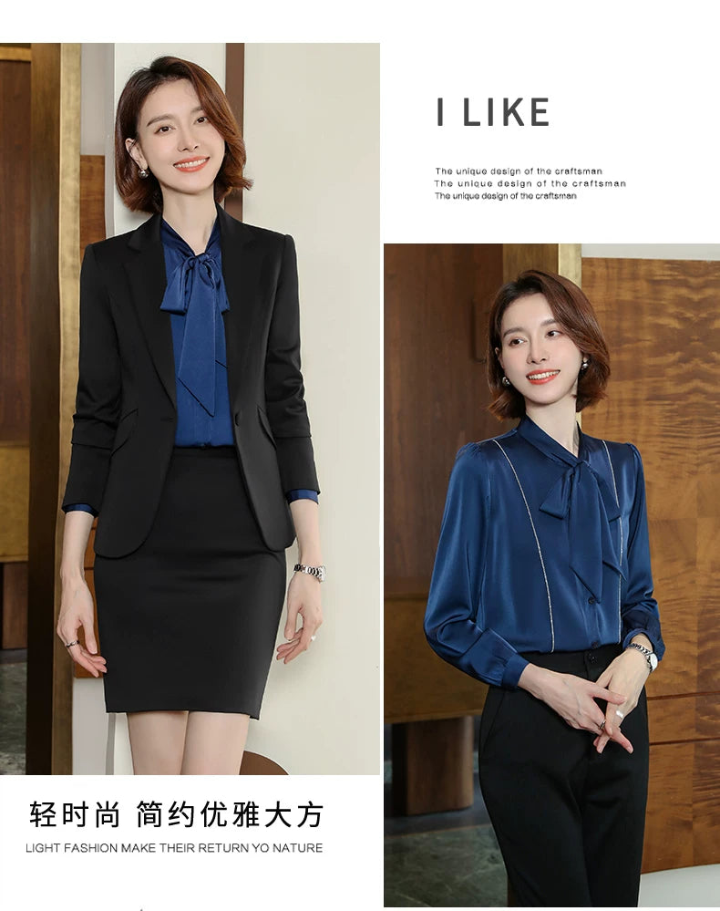 2023 autumn and winter professional style suit female manager professional attire temperament goddess fan sense suit suit pink small suit