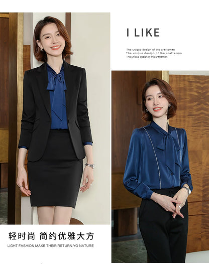 2023 autumn and winter professional style suit female manager professional attire temperament goddess fan sense suit suit pink small suit