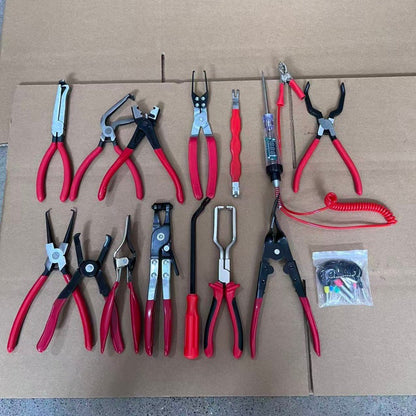 Red and black elbow 60 degree power-off pliers bolt pliers multi-purpose pliers car oil pipe separation harness pliers cross-border pliers