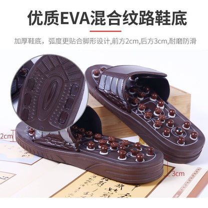 Rotating Acupuncture Foot Massage Slippers for Men, Home Use Foot Acupoint Massage, Acupressure Health Care Non-Slip Slippers