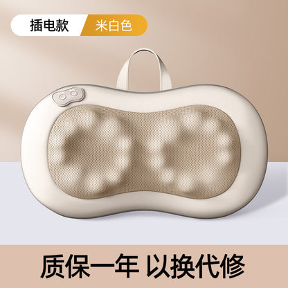 Multifunctional cervical massager neck and shoulder massage pillow home wireless portable kneading hot compress massager