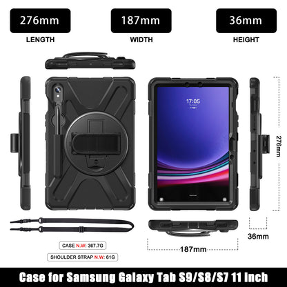 Applicable to Samsung Tab S9 FE/A9PLUS pirate king drop-resistant strap bracket protective cover