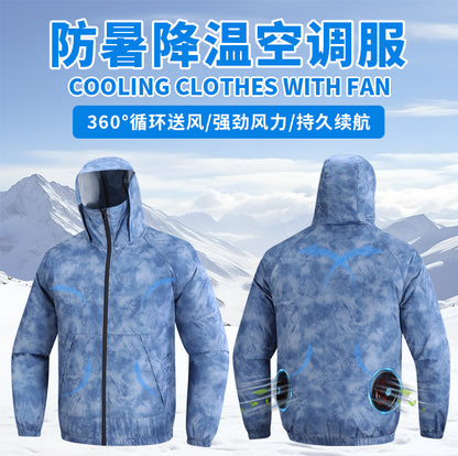 New Fan Sun Protection Clothing, Heatstroke Prevention Outdoor Work Clothes, Refrigeration Fishing Clothing for Men and Women with Fans to Cool down
