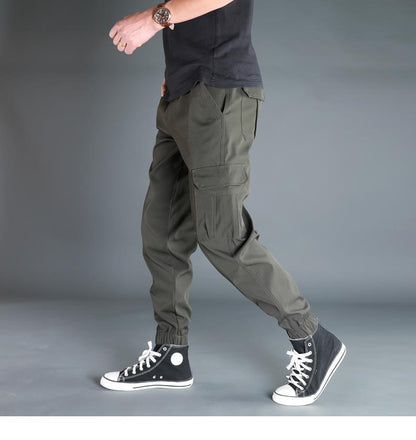 Ice Silk Crock Pants Men's Leg-tipped Summer Thin Casual Pants Loose plus size Quick-drying Pants Fashion Brand Sports Pants