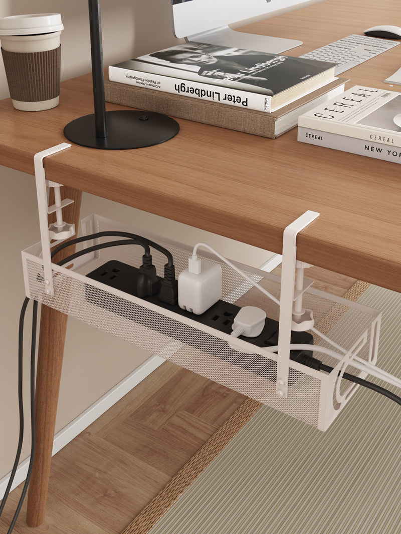 Cross-border desk under cable and wire management tray rack under counter finishing rack row storage rack socket organizer