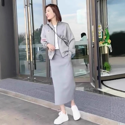 Spring Women's Shenzhen Nanyou New High-end Sense Fried Street Sweatshirt Dress Slim-fit Hip Skirt Two-piece Dress