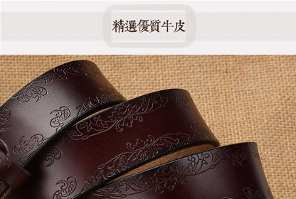 Cross-border European and American Women's Retro Belt Embossed Pattern Pin Buckle Belt Women's Ins Style All-match Simple Casual Pants Belt