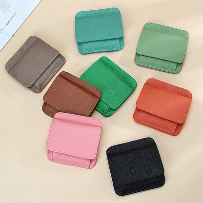 First Layer Cowhide Zipper Small Wallet Korean Style Simple Mini Keychain Coin Storage Bag Genuine Leather Coin Purse for Women
