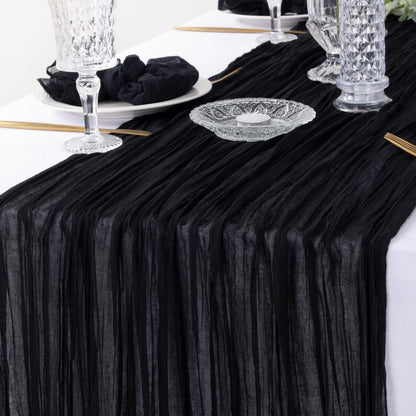 Cross-border foreign trade wholesale Bali yarn wrinkled table flag twist table flag tablecloth wedding party decoration wrinkled table flag