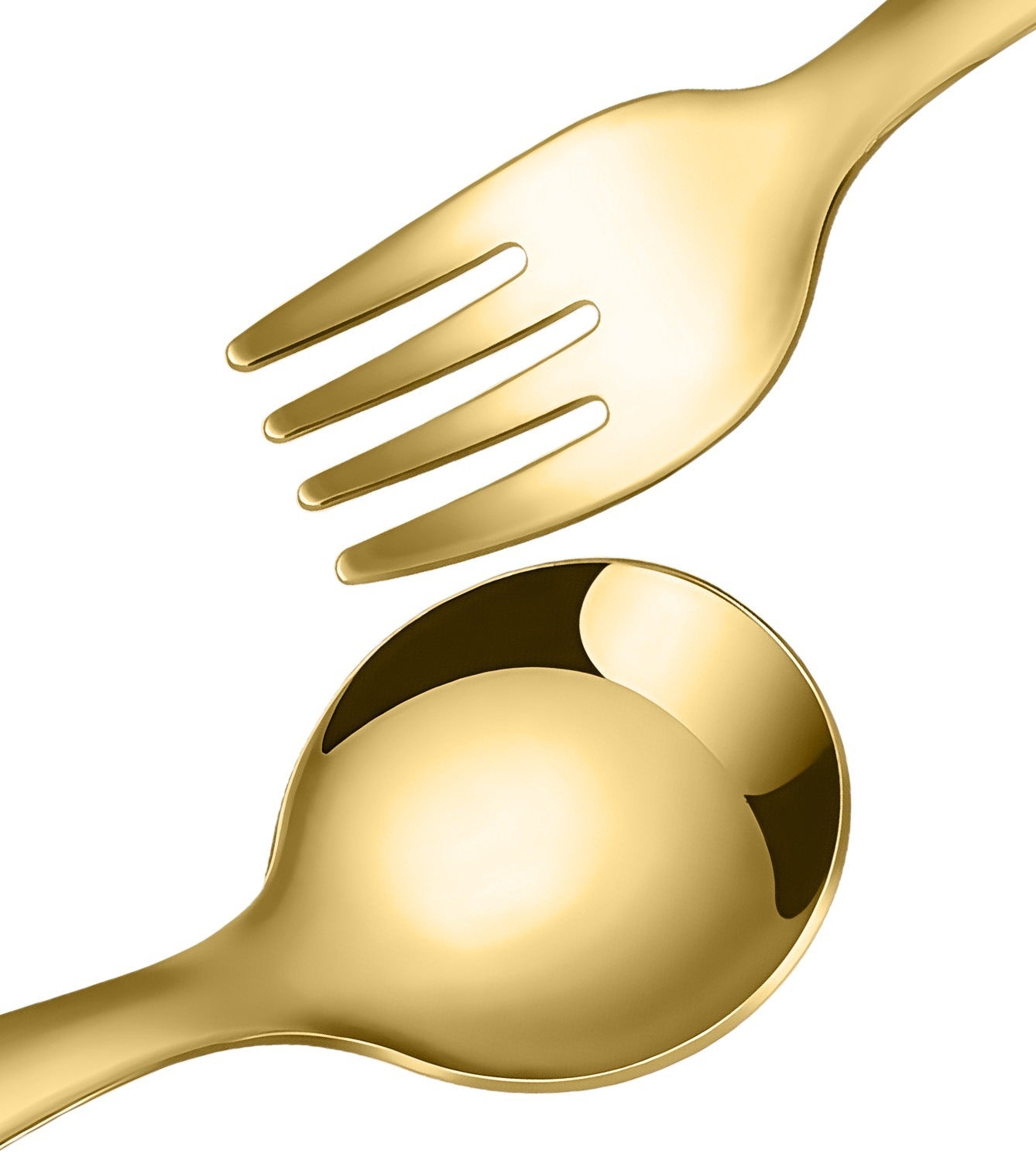 Stainless Steel Portable Spoon and Fork Set Children's Rice Spoon Dessert Spoon Fruit Fork Short Handle Fork Spoon Mini Tableware