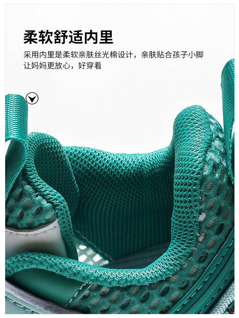 Babu bean children's shoes boys sneaker summer 2025 new hollow single mesh breathable mesh shoes big children's shoes