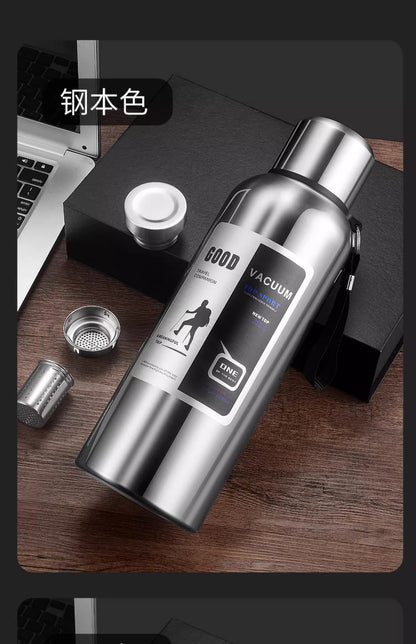 Large Capacity 316 Stainless Steel All-Steel Pot Men's Outdoor Travel Mountaineering Portable Thermos Cup Wholesale Cross-Border