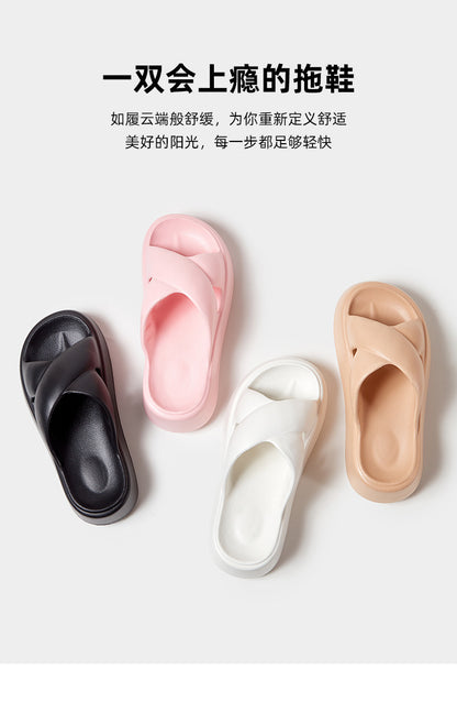 Thick-Soled Sandals for Women's Outer Wear, Fashionable 2024 Summer New Style, Two-Wear Beach Sandals with Holes in the Shoes