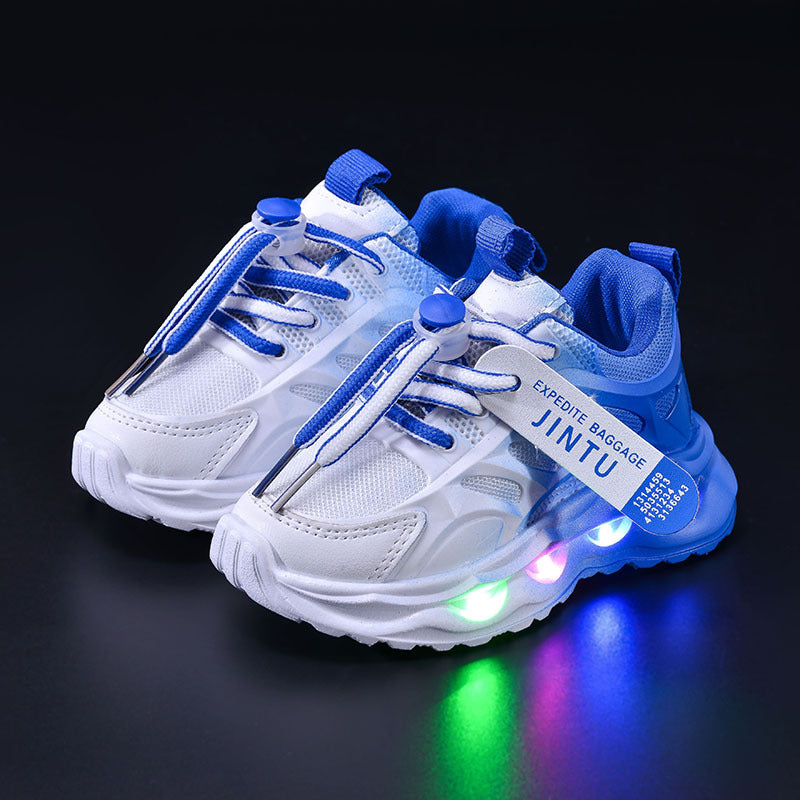 Children's Sports Light-up Gradient Shoes 2025 New Female Torre Shoes Small and Medium-sized Kids Boys and Students LED Luminous Running Shoes