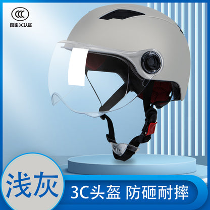Diwolf wholesale 3C certification men's and women's battery car summer riding sunscreen four seasons with half helmet electric car helmet