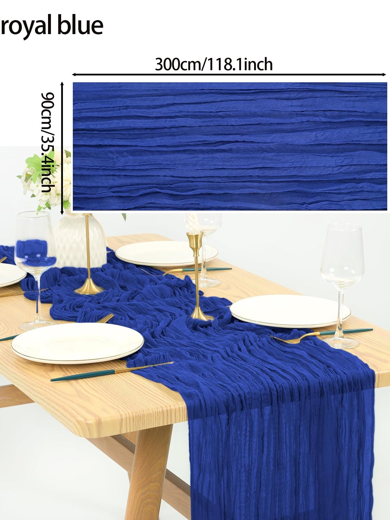 Cross-border foreign trade wholesale Bali yarn wrinkled table flag twist table flag tablecloth wedding party decoration wrinkled table flag