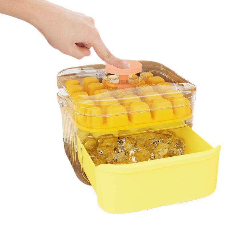 Ice Cube Mold Press Ice Cube Frozen Ice Cube Artifact with Lid Food Grade Homemade Ice Box Household Refrigerator Storage Box