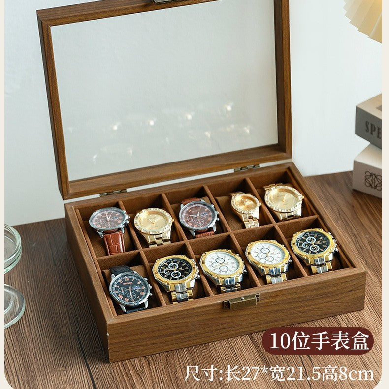 2025 New Leather Watch Box Storage Box with Lock Home Watch Organizer Display Box Mechanical Watch Jewelry Box