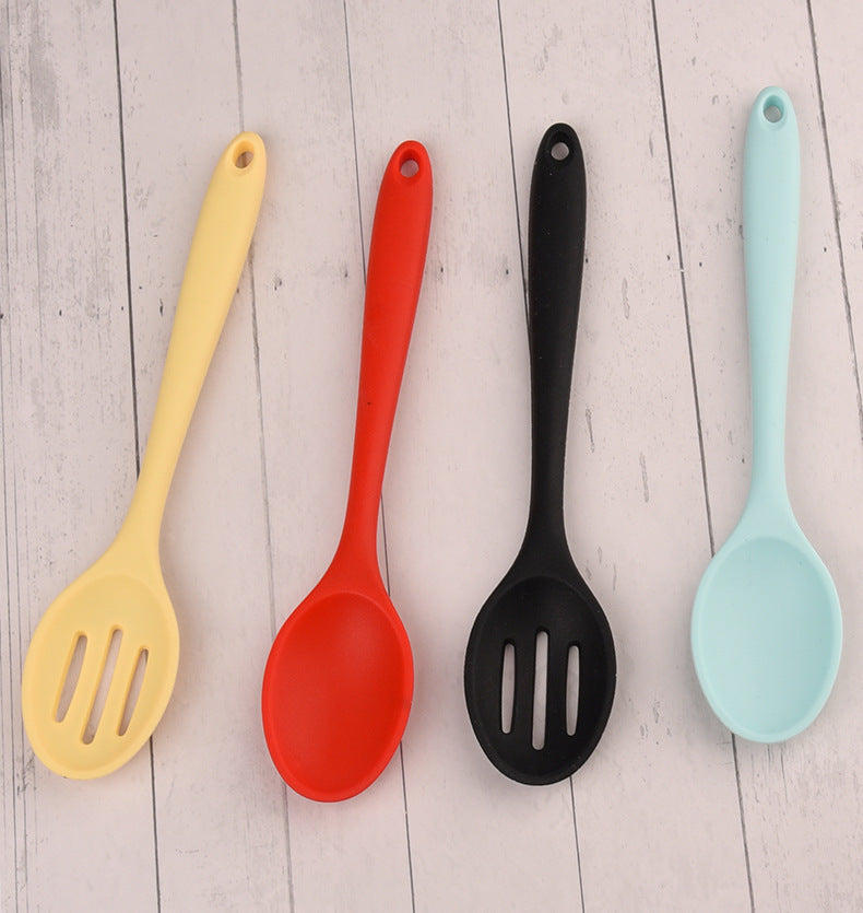Food Grade Silicone Spoon, Kidsren's Safety Table Spoon, High Temperature Resistant Non-Stick Pan, Student Spoon, Baby Food Supplement Mixing Spoon