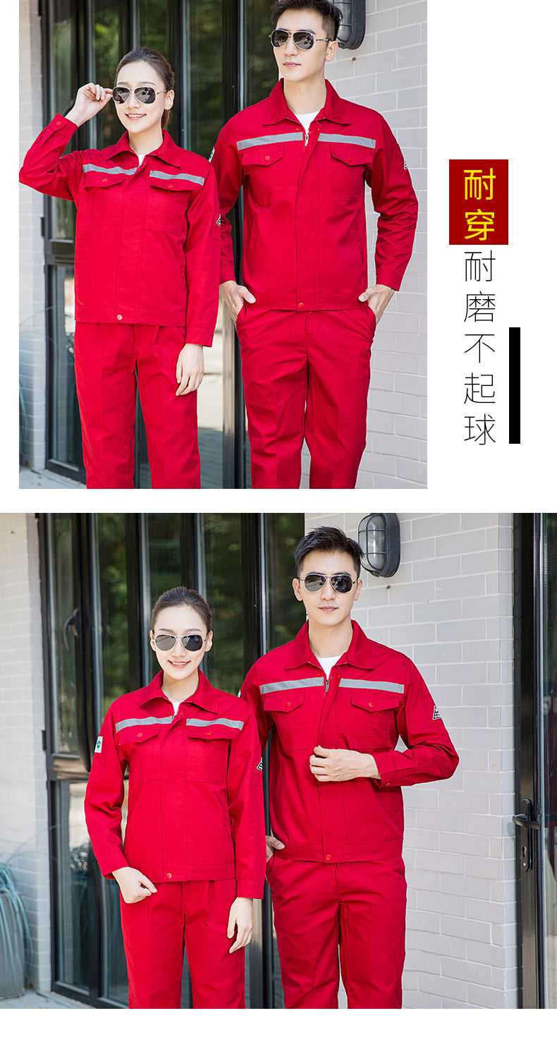 Summer thin anti-static overalls suit men's and women's long short sleeve gas station filling station gas petrochemical electricsuit