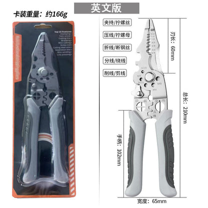 Foldable Wire Stripping Pliers Multifunctional Wire Stripping and Crimping Pliers Manufacturer Wholesale Industrial Grade Screwable Wire Stripping Pliers