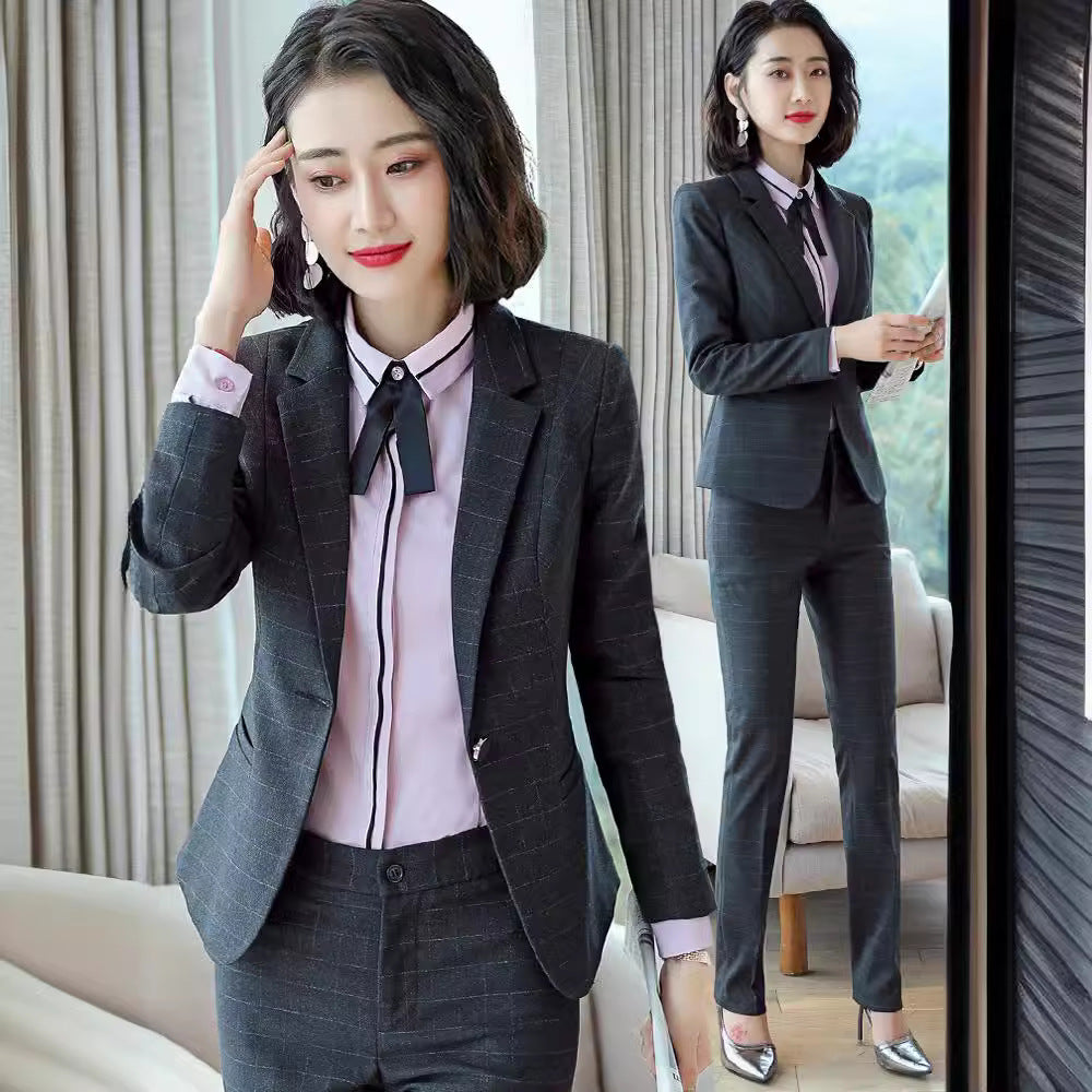 Professional Suit for Women 2024 New Plaid Formal Suit for Women, Small Suit, Fashionable Elegant, Business Elegant Suit for Women