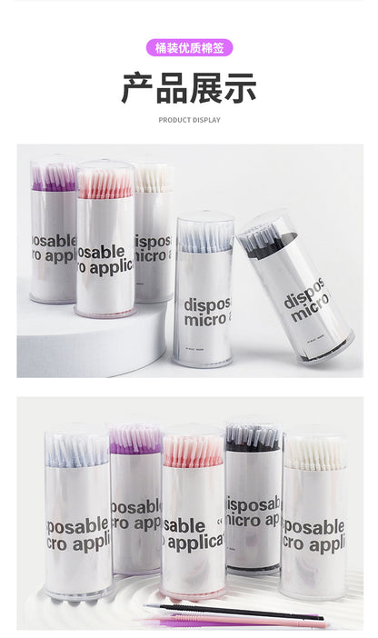 New wholesale long head cotton swab eyelash tattoo nail cleaning cotton swab eyelash disposable long thread cotton swab