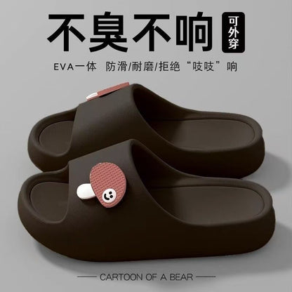 Thick-Soled Slippers for Women 2025 Summer New Style Indoor Home Bathing Non-Slip Household Slippers for Outer Wear with a Sense of Stepping on Shit