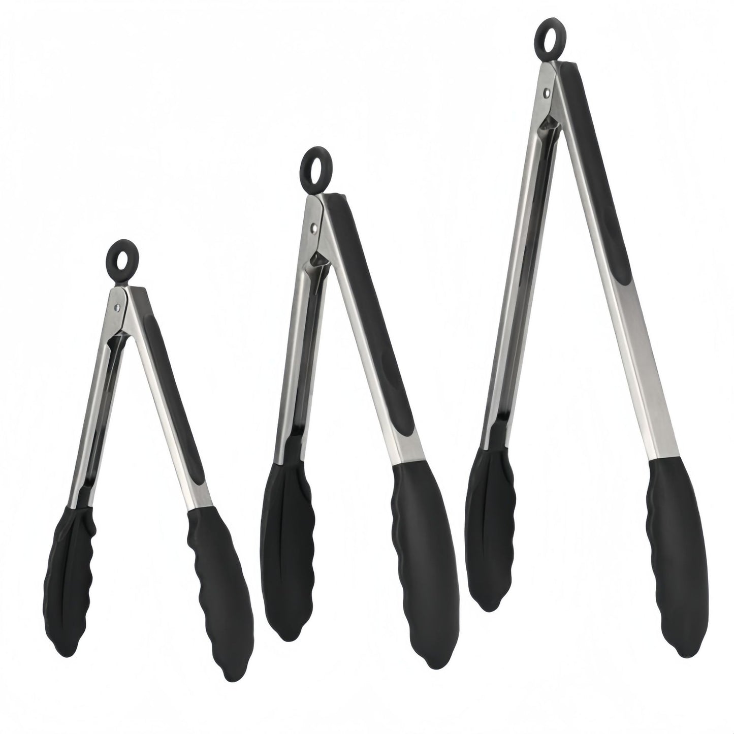 Silicone Clips for Kitchen Non-Stick Pans, Anti-Scalding and High Temperature Resistance, Household Barbecue and Steak Special Set, Stainless Steel Food Clips