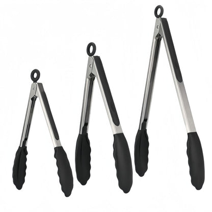 Silicone Clips for Kitchen Non-Stick Pans, Anti-Scalding and High Temperature Resistance, Household Barbecue and Steak Special Set, Stainless Steel Food Clips