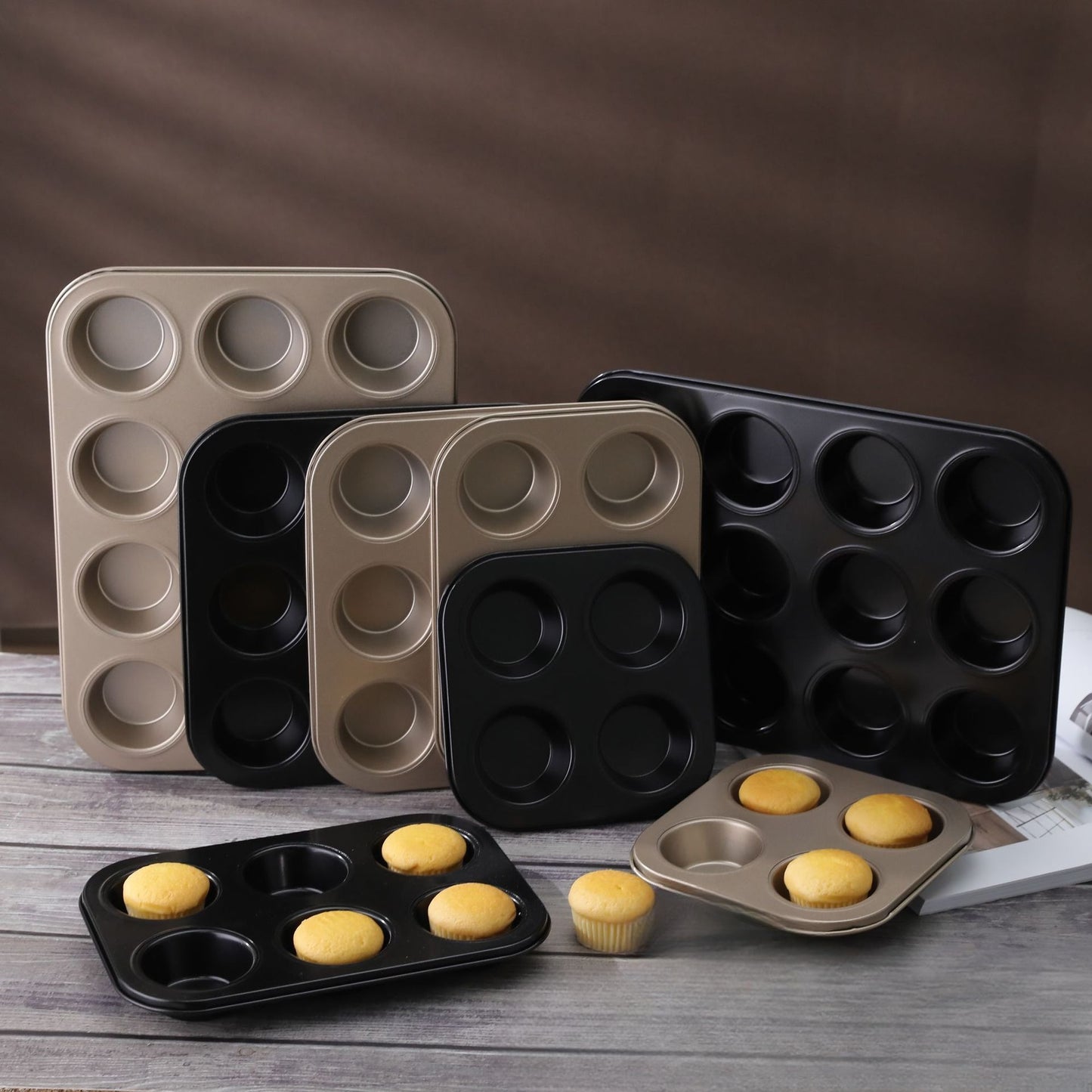 Baking Mold Mufen Small Cake Grinder Baking Six Donuts Non-Stick Household 6/12 Mold Baking Tray Tool