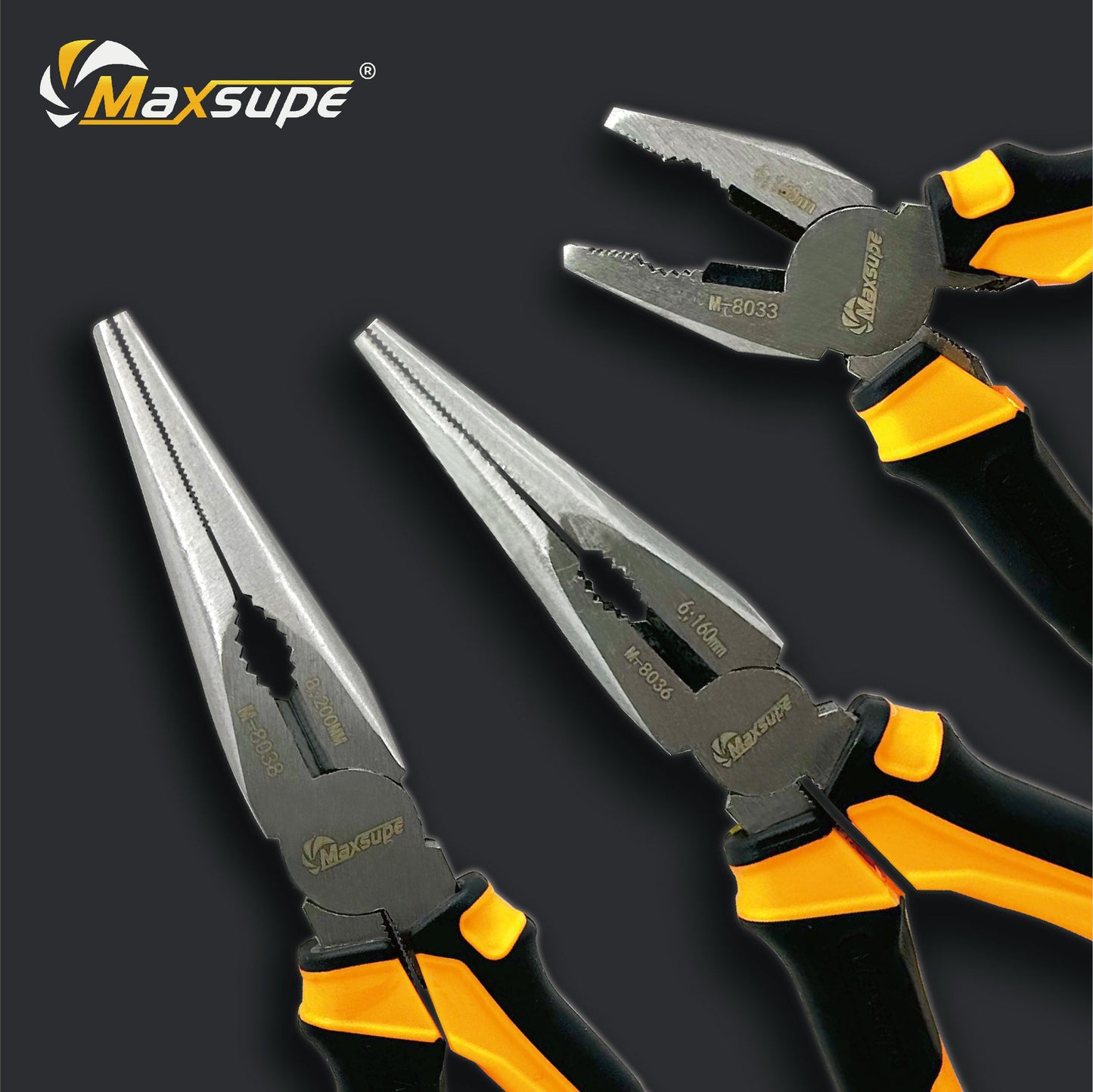 MaXSUPe industrial grade non-slip toothed pointed-nose pliers diagonal pliers diagonal pliers diagonal pliers 6 inch 8 inch wire pliers tool