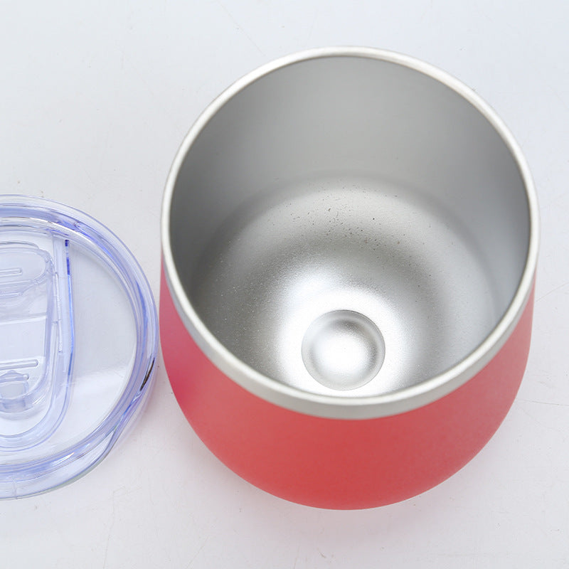 304 Stainless Steel Eggshell Cup Portable Cross-Border U-Shaped Wine Thermos Cup 12oz Cup American Style Wholesale Aviation Cup