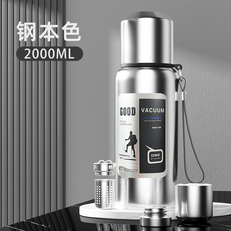 316 stainless steel liner large capacity vacuum all-steel thermos cup outdoor travel mountaineering fitness portable thermos pot