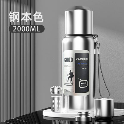 316 stainless steel liner large capacity vacuum all-steel thermos cup outdoor travel mountaineering fitness portable thermos pot