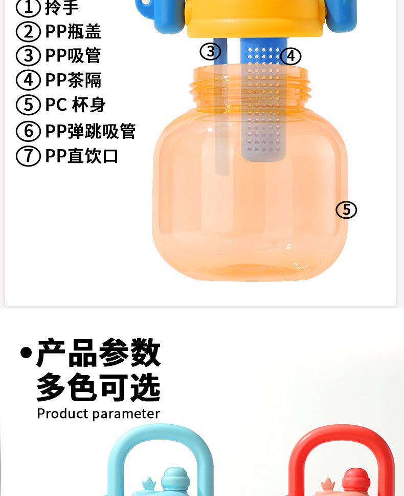 Wholesale Large-Capacity Plastic Straw Cups for Summer, Suitable for Men and Women, with a High Aesthetic Appeal, Portable Outdoor Sports Water Bottles for Children