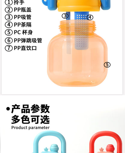 Wholesale Large-Capacity Plastic Straw Cups for Summer, Suitable for Men and Women, with a High Aesthetic Appeal, Portable Outdoor Sports Water Bottles for Children