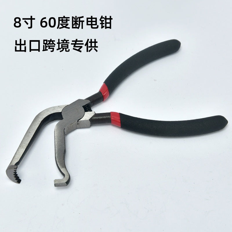 Red and black elbow 60 degree power-off pliers bolt pliers multi-purpose pliers car oil pipe separation harness pliers cross-border pliers
