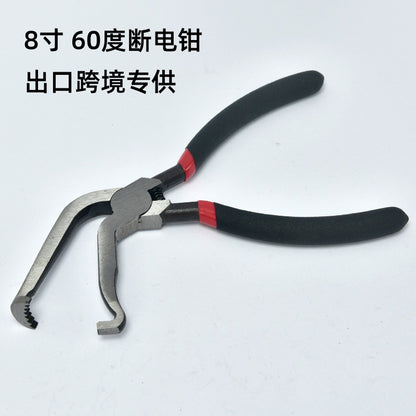 Red and black elbow 60 degree power-off pliers bolt pliers multi-purpose pliers car oil pipe separation harness pliers cross-border pliers
