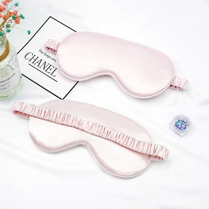 New Double-Sided Imitation Silk Sleep Mask with Light-Blocking and Adjustable Elastic Buckle, Travel-Friendly, Solid Color, Breathable, Beauty and Eye Protection