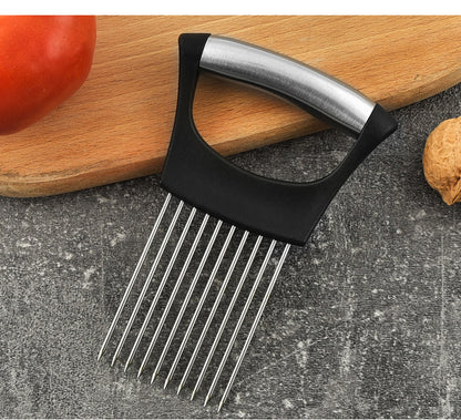 Stainless Steel Onion Needle Slicer Pine Needle Meat Tenderer Vegetable Cutting Kitchen Gadget Onion Insert Slicing Holder