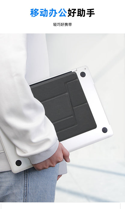 Laptop Leather Folding Stand, Cooling, Portable Desktop, Dual-Angle, Creative, Portable, Invisible Folding Stand