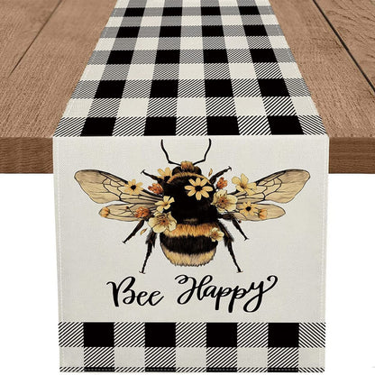 Linen Table Runner Pastoral Flower Lemon Summer Home Dining Table Outdoor Decoration Printed Tablecloth Table Runner