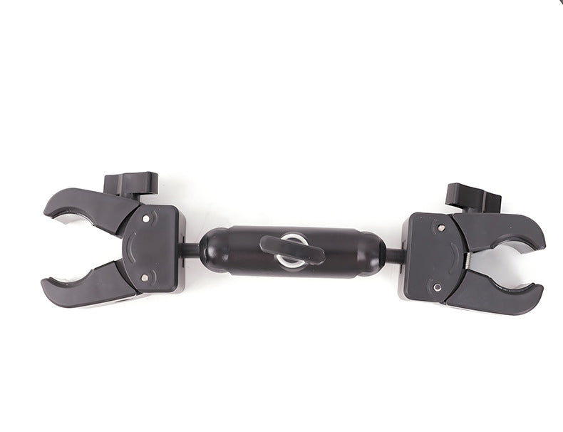 Action Camera Handlebar Bracket, Cycling Navigation Double-Head Clamp Bracket, Universal Ball Head Motorcycle Mobile Phone Holder