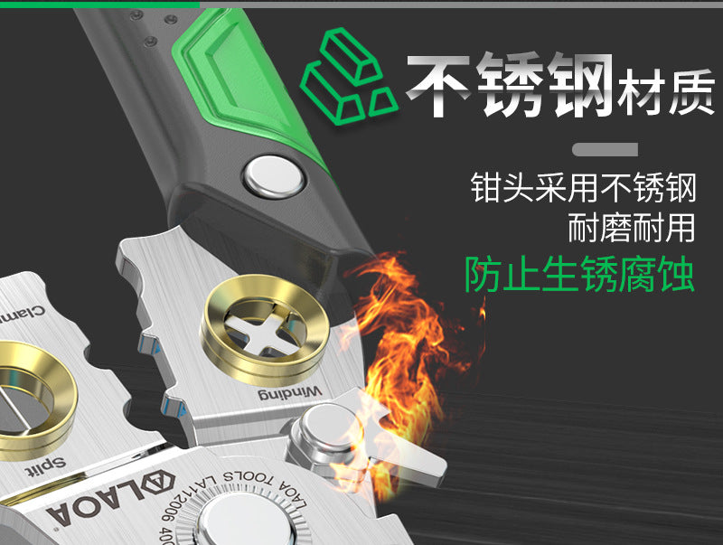 La a Stainless Steel Multifunctional Wire Stripping Pliers Electrician Special Pliers Tool Collection Electrician Pliers Wire Stripper Wire Cutter