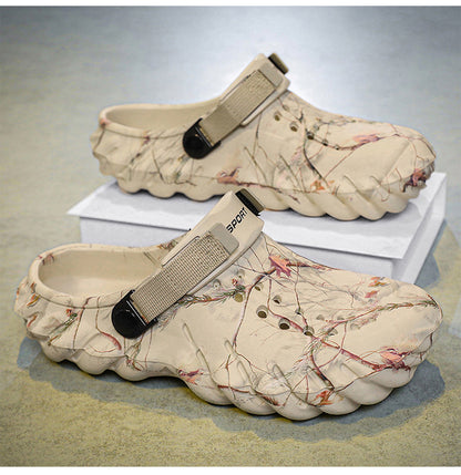 One Shoe, Two Wear, Fashionable Large Size Cross-Border Clogs, Men's Outer Wear, Casual Toe-Toe Slippers, Outdoor Trendy Men's Beach Shoes