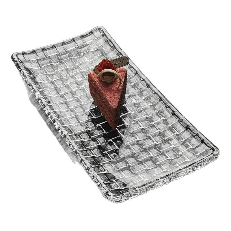 Crystal Glass Tray Fruit Tray Transparent Fruit Tray Classy Classy Rectangular Afternoon Tea Tray Classy Classy